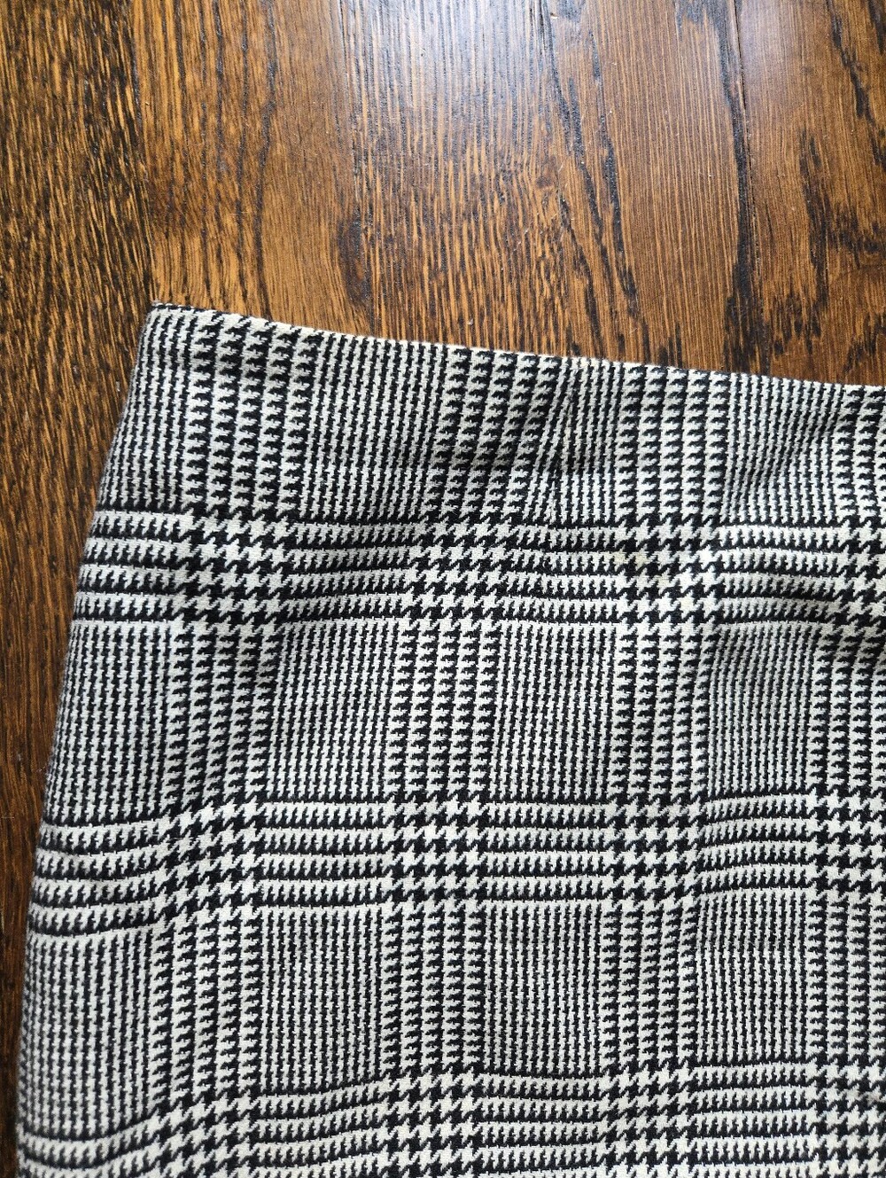 Vintage Wool Checkered Mini Pencil Skirt Ann Klein Size 16